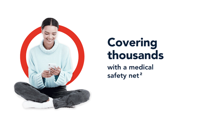 Rotating image of individuals using lane health healthcare spending card
